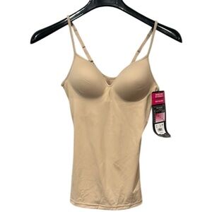NWT Maidenform Seamless Nude Camisole Shaper Built-in-Bra Firm Cool Comfort
